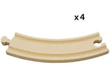 BRIO - Large Curved Tracks 4 pieces - Modern Brands Australia