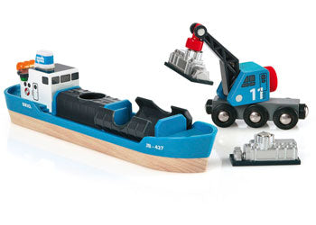 BRIO - Container & Crane Wagon 4 pieces - Modern Brands Australia