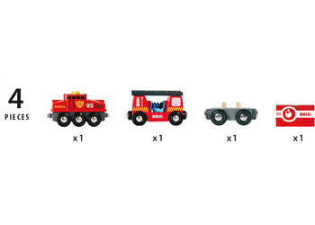 BRIO - Rescue Firefighting Train 4 pieces - Modern Brands Australia