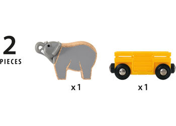 BRIO - Elephant and Wagon 2 pieces - Modern Brands Australia