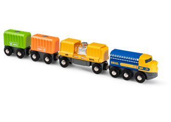 BRIO - Three-Wagon Cargo Train 7 pieces - Modern Brands Australia