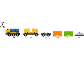 BRIO - Three-Wagon Cargo Train 7 pieces - Modern Brands Australia