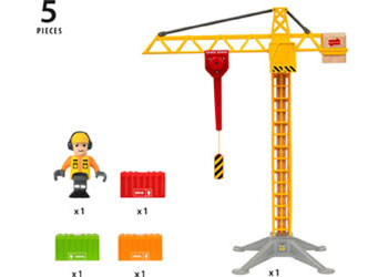 BRIO - Construction Crane w Lights 5 pieces - Modern Brands Australia