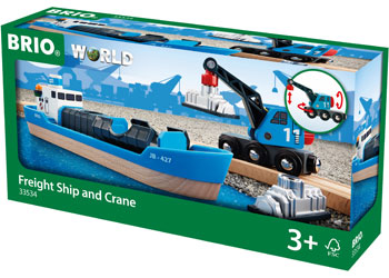 BRIO - Container & Crane Wagon 4 pieces - Modern Brands Australia