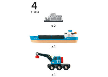 BRIO - Container & Crane Wagon 4 pieces - Modern Brands Australia