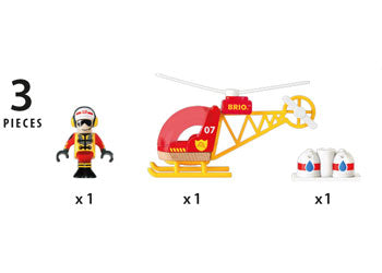 BRIO - Firefighter Helicopter 3 pieces - Modern Brands Australia