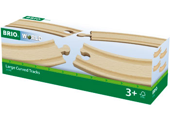 BRIO - Large Curved Tracks 4 pieces - Modern Brands Australia