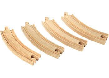 BRIO - Large Curved Tracks 4 pieces - Modern Brands Australia
