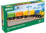 BRIO - Three-Wagon Cargo Train 7 pieces - Modern Brands Australia