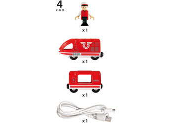 BRIO - Travel Rechargeable Train 4 pieces - Modern Brands Australia