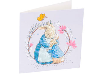 CrystalArt - Peter Rabbit and Mum 18x18cm Card - Modern Brands Australia