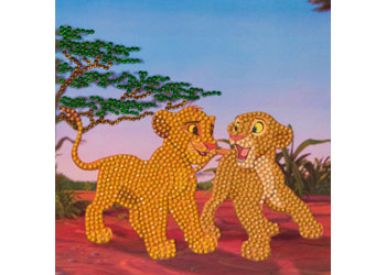 CrystalArt - Simba and Nala 18x18cm Card - Modern Brands Australia