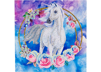 CrystalArt - Unicorn Garland 18x18cm Card - Modern Brands Australia