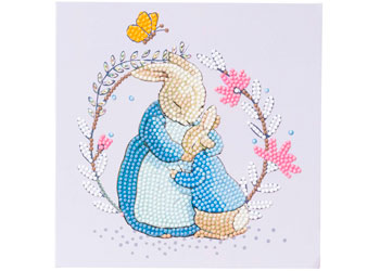 CrystalArt - Peter Rabbit and Mum 18x18cm Card - Modern Brands Australia
