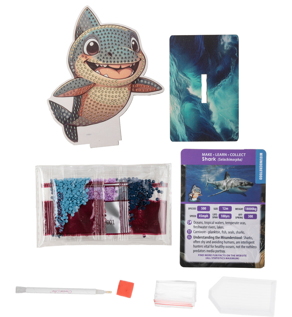 CrystalArt - Wildlife Buddies - Shark - Modern Brands Australia