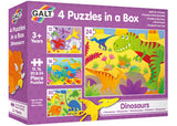 Galt - 4 puzzles in a box - Dinosaurs - Modern Brands Australia