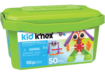 knex - Budding Builders Tub 100 pieces 50 builds - Modern Brands Australia