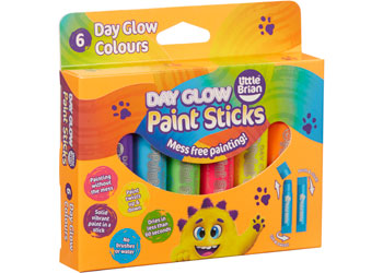 Little Brian Paint Sticks - Day Glow 6 pk - Modern Brands Australia