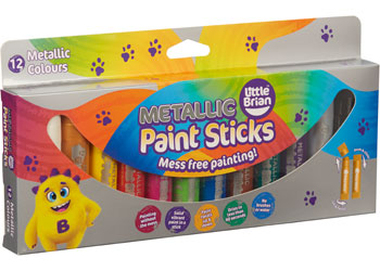 Little Brian Paint Sticks - Metallic 12 pk - Modern Brands Australia