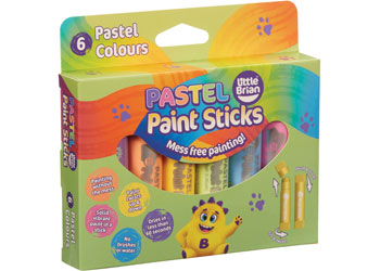 Little Brian Paint Sticks - Pastel 6pk - Modern Brands Australia