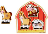 M&D - Barn Animals Knob Puzzle - 3pc - Modern Brands Australia