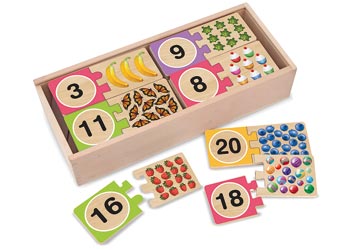 M&D - Numbers Wooden Puzzle Cards - Modern Brands Australia