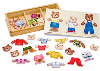 M&D - Wooden Bear Family Dress Up - 45pc - Modern Brands Australia