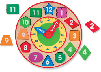 M&D - Wooden Shape Sorting Clock - Modern Brands Australia