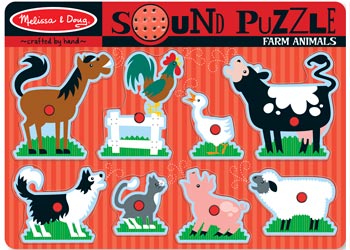 M&D - Farm Animals Sound Puzzle - 8pc - Modern Brands Australia