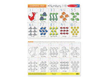 M&D - Numbers 1-10 Write-A-Mat Bundle of 6 - Modern Brands Australia