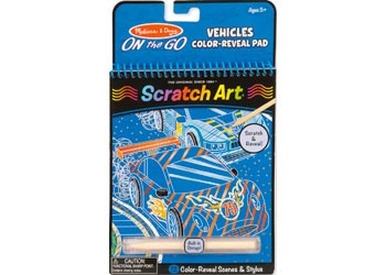 M&D - On The Go - Scratch Art Color-Reveal Pad - Vehicles - Modern Brands Australia