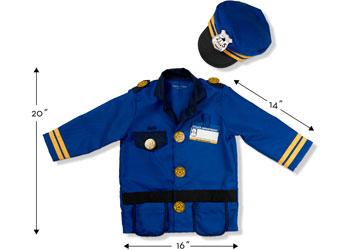 M&D - Police Officer Role Play Costume - Pack of 3 - Modern Brands Australia
