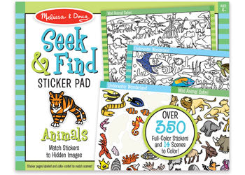 M&D - Seek & Find Sticker Pad - Animals - Modern Brands Australia