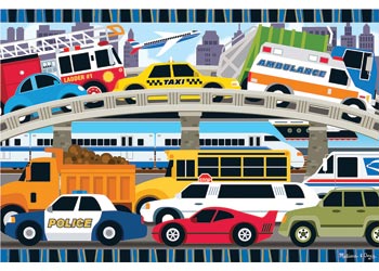 M&D - Traffic Jam Floor Puzzle - 24pc - Modern Brands Australia