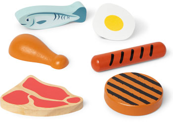 M&D - Wooden Food Groups Play Set - Protein - Modern Brands Australia
