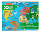 Melissa & Doug  - World Map Floor Puzzle  - 33 Pieces - Modern Brands Australia