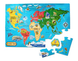 Melissa & Doug  - World Map Floor Puzzle  - 33 Pieces - Modern Brands Australia