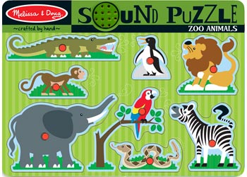Melissa & Doug - Zoo Animals Sound Puzzle - 8pc - Modern Brands Australia
