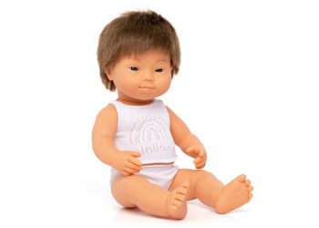 Miniland - Baby Doll - Caucasian Boy with Down Syndrome 38cm - Modern Brands Australia
