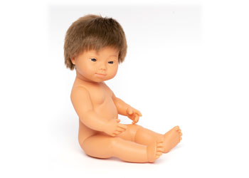 Miniland - Baby Doll - Caucasian Boy with Down Syndrome 38cm - Modern Brands Australia