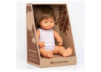 Miniland - Baby Doll - Caucasian Boy with Down Syndrome 38cm - Modern Brands Australia