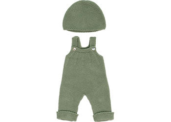 Miniland - Knitted Doll Outfit 38cm - Overall & Beanie Hat - Modern Brands Australia