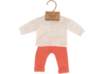 Miniland - Knitted Doll Outfit 38cm - Sweater & Trousers - Modern Brands Australia