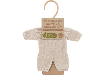 Miniland - Miniland - Knitted Doll Pyjamas 21cm - Linen - Modern Brands Australia