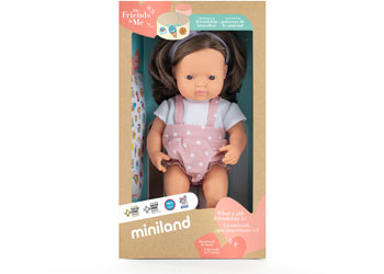 Miniland -Mf&M Baby Doll Brown Hair Girl 38Cm - Modern Brands Australia