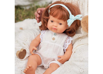 Miniland - Baby Doll - Caucasian Redhead Girl 38cm - Modern Brands Australia