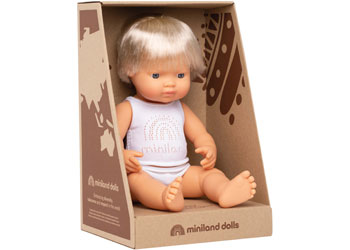 Miniland - Baby Doll - Caucasian Boy 38cm - Modern Brands Australia