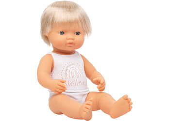 Miniland - Baby Doll - Caucasian Boy 38cm - Modern Brands Australia