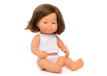 Miniland - Baby Doll - Caucasian Girl with Down Syndrome 38cm - Modern Brands Australia