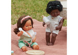 Miniland - Baby Doll - Caucasian Brunette Girl 38cm - Modern Brands Australia